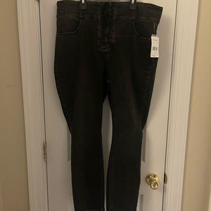 NWT Free People Womens Black Hi Rise Stretchy Sz 35 Curvy Skinny Jeans
